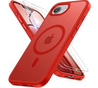 miracase for iPhone 17e & 16e Case with MagSafe & 9H+Screen Protector, Red