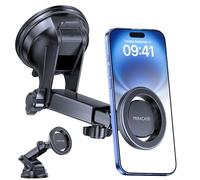 Miracase for MagSafe Car Mount [3600gf Strong Magnet & 89+LBS Suction Base] Magnetic Phone Holder for Cars, 360° Rotatable Dashboard & Windscreen Car Phone Holder for iPhone17-12 Pro Max Plus Air