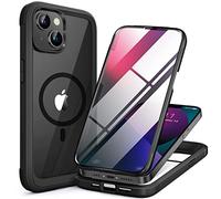 Miracase Magnetic Case for iPhone 13 mini Case 5.4-Inch, [Built-in 9H Tempered Glass Screen Protector] Full Body Bumper Clear Back Cover Compatible with MagSafe (Black)
