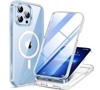 Miracase Magnetic Case for iPhone 13 Pro Max Case 6.7-Inch, [Built-in 9H Tempered Glass Screen Protector] Full Body Rubber Bumper Case Cover Compatible with MagSafe (Clear)