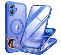 Miracase Magnetic Case for iPhone 16 Plus Case 6.7", [Upgraded Camera Control Cover],[Bubble Free] Built-in Tempered Glass Screen Protector, Full Body Bumper Case Compatible with Magsafe (Ultramarine)