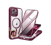 Miracase Magnetic Case for iPhone 16 Pro Case 6.3", [Built-in 9H Tempered Glass Screen Protector + Camera Control Capture Button] Full Body Bumper Case Compatible with MagSafe (Wine Red)