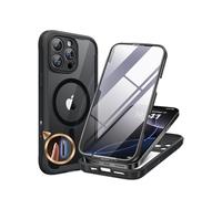 Miracase Magnetic Case for iPhone 16 Pro Case 6.3-Inch, [Built-in 9H Tempered Glass Screen Protector + Camera Control Capture Button] Full Body Bumper Clear Back Cover Compatible with MagSafe (Black)
