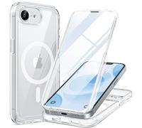 Miracase Magnetic Case for iPhone 16e Case 6.1-Inch 2025, [Built-in 9H Tempered Glass Screen Protector] Full Body Bumper Shockproof with Clear Back Cover, Compatible with MagSafe (Clear)