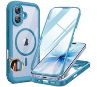 Miracase Magnetic Case for iPhone 17 Case, [Bubble Free] Built-in Glass Screen Protector+ [New Camera Control Button], Full Body Bumper Compatible with MagSafe, Drop Proof 17 Cover,6.3-inch (Blue)