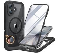 Miracase Magnetic Case for iPhone 17 Case, [Bubble Free] Built-in Glass Screen Protector+ [New Camera Control Button], Full Body Bumper Compatible with MagSafe, Drop Proof 17 Cover,6.3-inch (Black)