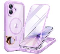 Miracase Magnetic Case for iPhone 17 Case, [Bubble Free] Built-in Glass Screen Protector+ [New Camera Control Button], Full Body Bumper Compatible with MagSafe, Drop Proof 17 Cover,6.3" (Lilac Purple)