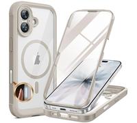 Miracase Magnetic Case for iPhone 17 Case, [Bubble Free] Built-in Glass Screen Protector+ [New Camera Control Button], Full Body Bumper Compatible with MagSafe, Drop Proof 17 Cover,6.3-inch (Grey)