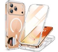 Miracase Magnetic Case for iPhone 17 Pro Max Case 6.9", [Camera Control Capture Button] Built-in Glass Screen Protector, Compatible with MagSafe, Full Body Bumper Clear Back Cover (Clear)
