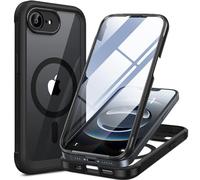 miracase Magnetic Case for iPhone 17e Case & iPhone 16e case 6.1", [Built-in 9H Tempered Glass Screen Protector] Full Body Bumper Shockproof with Clear Back Cover, Compatible with MagSafe (Black)