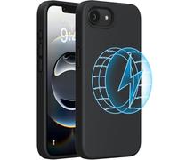 Miracase Magnetic Designed for iPhone 16e Case, [Compatible with MagSafe] [Anti-Slip and Lightweight] Drop Protection and Shockproof Silicone Cover with Anti-Scratch Lining, 6.1" (Magnetic-Black)