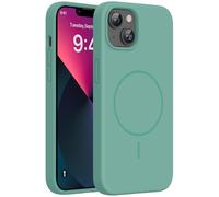 Miracase Magnetic for iPhone 13 Case, [Soft Anti-Scratch Microfiber Lining], Compatible with MagSafe, Liquid Silicone Case Shockproof Drop Protection Phone Case for 13,Midnight Green