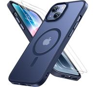 Miracase Magnetic for iPhone 14 Case 6.1 Inch [Compatible with MagSafe] [with 2X Screen Protectors] Military-Grade Protection, Anti-Fingerprint, Slim Phone Cover for iPhone 14 - Blue