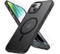 Miracase Magnetic for iPhone 14 Case 6.1 Inch [Compatible with MagSafe] [with 2X Screen Protectors] Military-Grade Protection, Anti-Fingerprint, Slim Phone Cover for iPhone 14 - Black