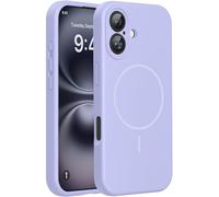 Miracase Magnetic for iPhone 16 Case, Liquid Silicone Case, Light Purple | Compatible with Magsafe, Soft Microfiber Lining, Shockproof Drop Protection Phone Case for 16