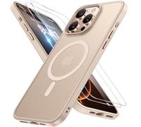 Miracase Magnetic for iPhone 16 Pro Case for Magsafe [with 2 Protective Glass] Military Protection Shockproof Scratch-Resistant Anti-Fingerprint Velvet Feel Thin Mobile Phone Case for iPhone 16 Pro