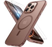 Miracase Magnetic for iPhone 16 Pro Max Case [Compatible with MagSafe] [With 2X Screen Protectors] Military-Grade Protection, Anti-Fingerprint, Slim Phone Case for iPhone 16 Pro Max 6.9" - Brown