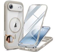 Miracase Magnetic for iPhone 17 Air Case 6.5", Full Body Bumper Anti-Bend, Built-in Tempered Glass Screen Protector& Full Camera Protection, Compatible with MagSafe, Drop Proof iPhone Air Case,Grey
