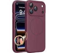 Miracase Magnetic for iPhone 17 Pro Case, Compatible with MagSafe, Integrated Silicone Camera Control Cover, 3.0mm Thicken Shockproof Drop Protection Phone Case for 17 Pro,Wine Red
