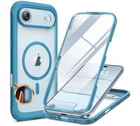 Miracase Magnetic for iPhone Air Case 6.5" with Camera Control, Full Body Bumper Anti-Bend Slim Phone Case 17 Air, Built-in No-Bubble Tempered Glass Screen Protector, Fit for MagSafe, Blue