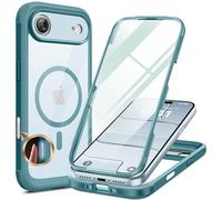 Miracase Magnetic for iPhone Air Case 6.5" with Camera Control, Full Body Bumper Anti-Bend Slim Phone Case 17 Air, Built-in No-Bubble Tempered Glass Screen Protector, Fit for MagSafe, Green