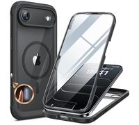 Miracase Magnetic for iPhone Air Case 6.5" with Camera Control, Full Body Bumper Anti-Bend Slim Phone Case 17 Air, Built-in No-Bubble Tempered Glass Screen Protector, Fit for MagSafe, Black