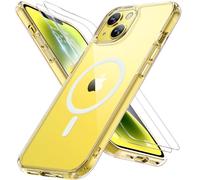 Miracase Magnetic Series Designed for iPhone 14 Case [Compatible with MagSafe] [with 2X Screen Protectors] Military-Grade Protection, Anti-Fingerprint, Slim Design Phone Case for iPhone 14 - Clear