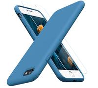 Miracase Ultra Slim for iPhone SE Case 2022/2020, iPhone 8/7 Phone Case, [with 1 Screen Protector] [Anti-Slip and Drop Protection] Full-body Protective Shockproof Silicone Case, 4.7 Inch (Capri Blue)