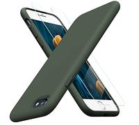 Miracase Ultra Slim for iPhone SE Case 2022/2020, iPhone 8/7 Phone Case, [with 1 Screen Protector] [Anti-Slip and Drop Protection] Full-body Protective Shockproof Silicone Cover, 4.7"(Deep Green)