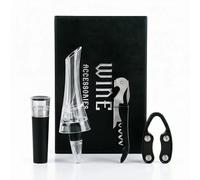 MiracDan Wine Aerator Pourer Set, Portable Wine Aerator Decanter with Vacuum Wine Stopper, Foil Cutter and Corkscrew,Modern Red Wine Accessories Gift Set for Home & Travel