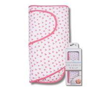 Miracle Blanket Baby Sleep Wearable Swaddle Wrap for Newborn Infant Boy or Girl 0-3 Months, Coral Hearts