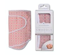 Miracle Blanket Baby Sleep Wearable Swaddle Wrap for Newborn Infant Boy or Girl 0-3 Months, Coral Lattice