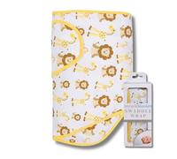 Miracle Blanket Baby Sleep Wearable Swaddle Wrap for Newborn Infant Boy or Girl 0-3 Months, Giraffes & Lions