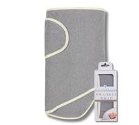 Miracle Blanket Baby Sleep Wearable Swaddle Wrap for Newborn Infant Boy or Girl 0-3 Months, Grey with Yellow Trim