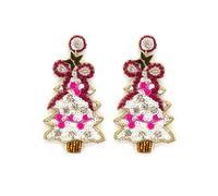 Miracle Collection Beaded Embellish Fun Christmas Tree, Candy Cane, Ho Ho Ho, Holy Jolly, Merry Bright Earrings for Christmas and Holidays, One Size, Glass beads Rhinestone, No Gemstone