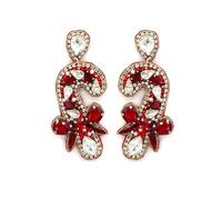 Miracle Collection Beaded Embellish Fun Christmas Tree, Candy Cane, Ho Ho Ho, Holy Jolly, Merry Bright Earrings for Christmas and Holidays, One Size, Glass beads Rhinestone, No Gemstone