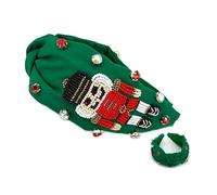 Miracle Collection Cross Knotted Bead Christmas Tree, Santa, HOHOHO,Candy Cane Headbands for Christmas Holiday Gift. (Nutcracker-GR)