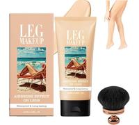 Miracle De Paris Leg Makeup, Miracle De Paris Waterproof Body Coverage Perfector, Leg & Body Foundation with Brush, 48H Wear Tattoo Cover Up, Natural Looking Tan for Events & Daily Use (01#)