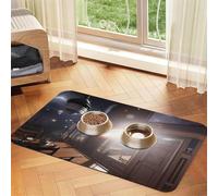 Miracle Dome Halo Pet Feeding Mat Dog Cat Eating Food Absorbent Leather Tablecloth for and Water Bowl Waterproof No Stains Quick Dry Non-Slip 17.72 * 11.8IN