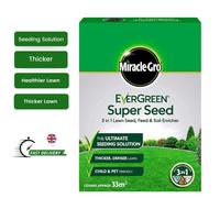 Miracle-Gro 1kg 3 in 1 Lawn Super Seed Feed Soil Enricher for Thick Grass 33m²