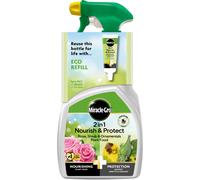 Miracle-Gro 2 in 1 Nourish and Protect Rose, Shrub, and Ornamental Ready to Use Plant Food, 800ml