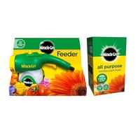 Miracle-Gro Feeder Hose-End Dispenser with Soluble Plant Food 500g Feed While Watering, All Purpose Fertiliser for Indoor Outdoor Plants Flowers Vegetables Lawns Promotes Bigger Growth Greener Leaves