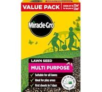 Miracle Gro Multi Purpose Lawn Seed 1kg 33m² Hard Wearing Grass Seed | Hard-wearing ryegrass and fescue lawn seed for new lawns, bare patches and family garden areas with first shoots in 7 days