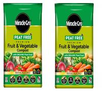 Miracle-Gro Peat Free Premium Fruit & Veg Compost 40L Pack Of 2