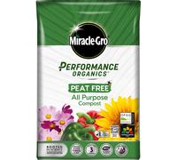 Miracle-Gro Performance Organics All Purpose PEAT FREE Compost, 40L, White