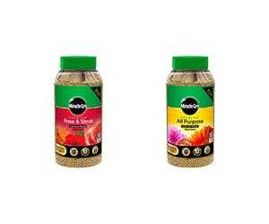 Miracle-Gro Premium Rose & Shrub Continuous Release Plant Food, 900G and Continuous Release All Purpose Plant Food, 900G