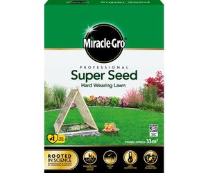 Miracle-Gro Professional Super Seed HardWearing Garden Lawn Soil Enrich 33m2 1kg