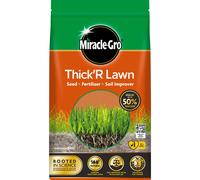 Miracle-Gro THICK'R Lawn Seed, Fertilliser & Soil Improver Fertiliser, Brown