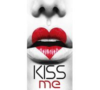 Miracle Home. 100% Polyester Microfibre Kiss Me Beach Towel, Multi-Colour, 95 x 175 cm. 11755