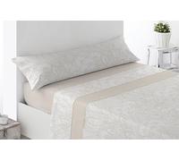 Miracle Home. Arges Bed Sheet Set, 3-Piece Set, Fitted Sheet, Flat Sheet and Pillowcase, Anti-Peeling, 50% Cotton, 50% Brushed Microfibre, Beige, 135 x 200 cm, 135 cm Bed